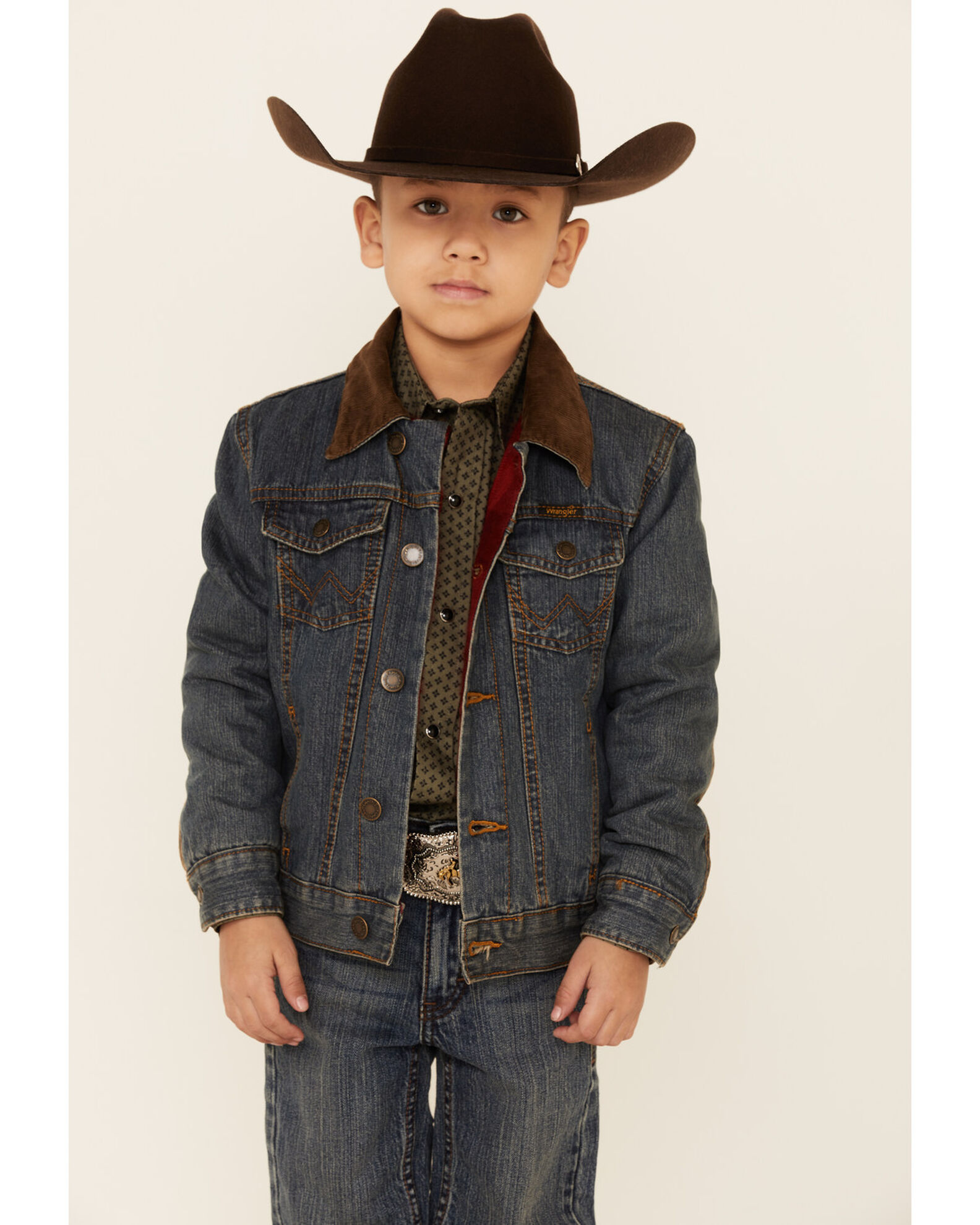 Wrangler Boys Rustic Western Blanket Lined Jacket