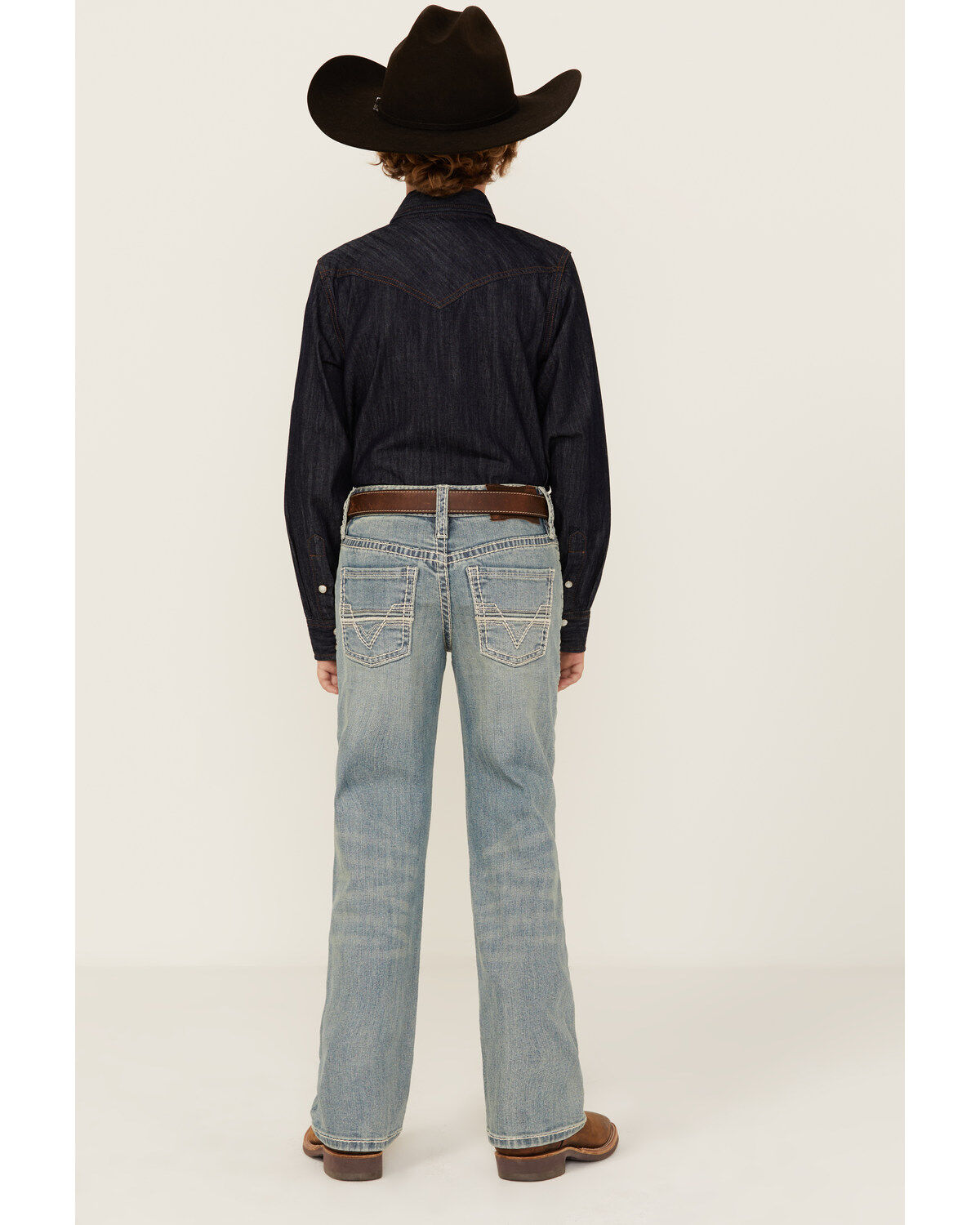 Image #3 - Rock & Roll Denim Boys' Two Tone Bootcut Denim Jeans, Blue, hi-res
