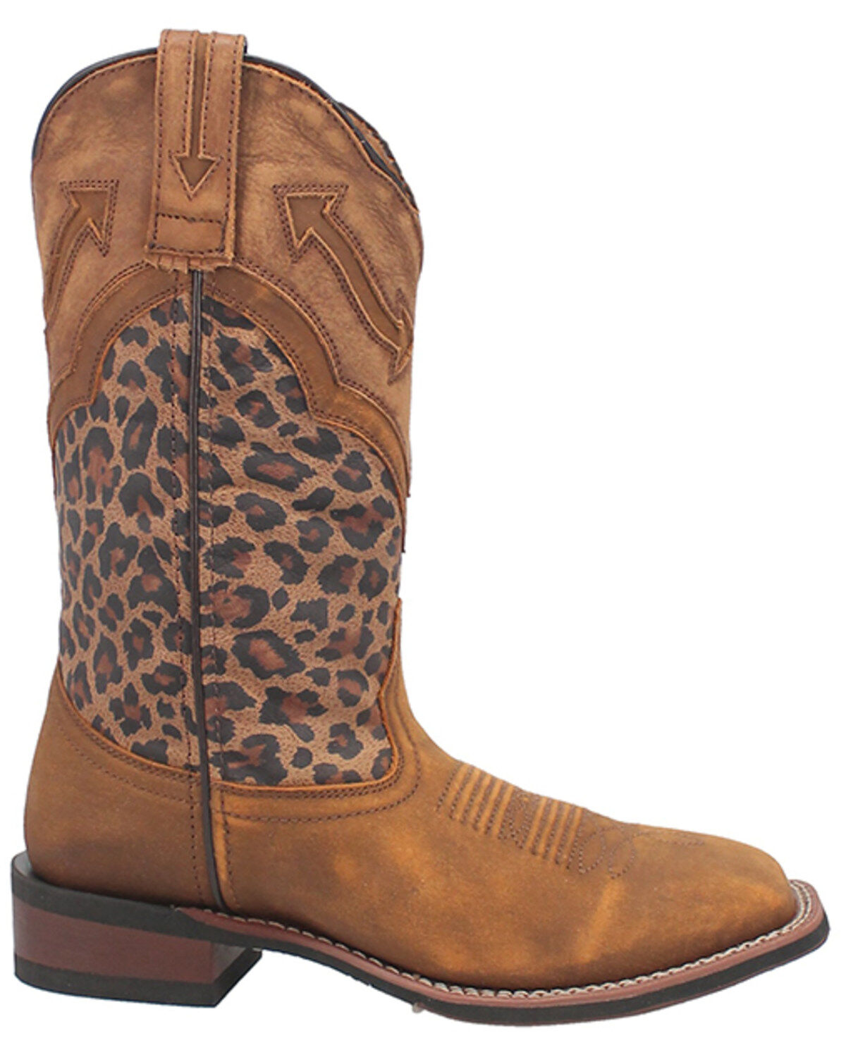Image #2 - Laredo Women's Wild Arrow Western Performance Boots - Broad Square Toe, Honey, hi-res