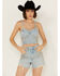 Image #2 - Blank NYC Women's Light Wash Starstruck Embellished Denim Crop Top, Blue, hi-res