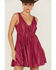 Shyanne Women's Sleeveless Geo Print Tassel Dress , Fuchsia, hi-res