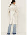 Shyanne Women's Fringe Back Long Blazer Coat, Silver, hi-res