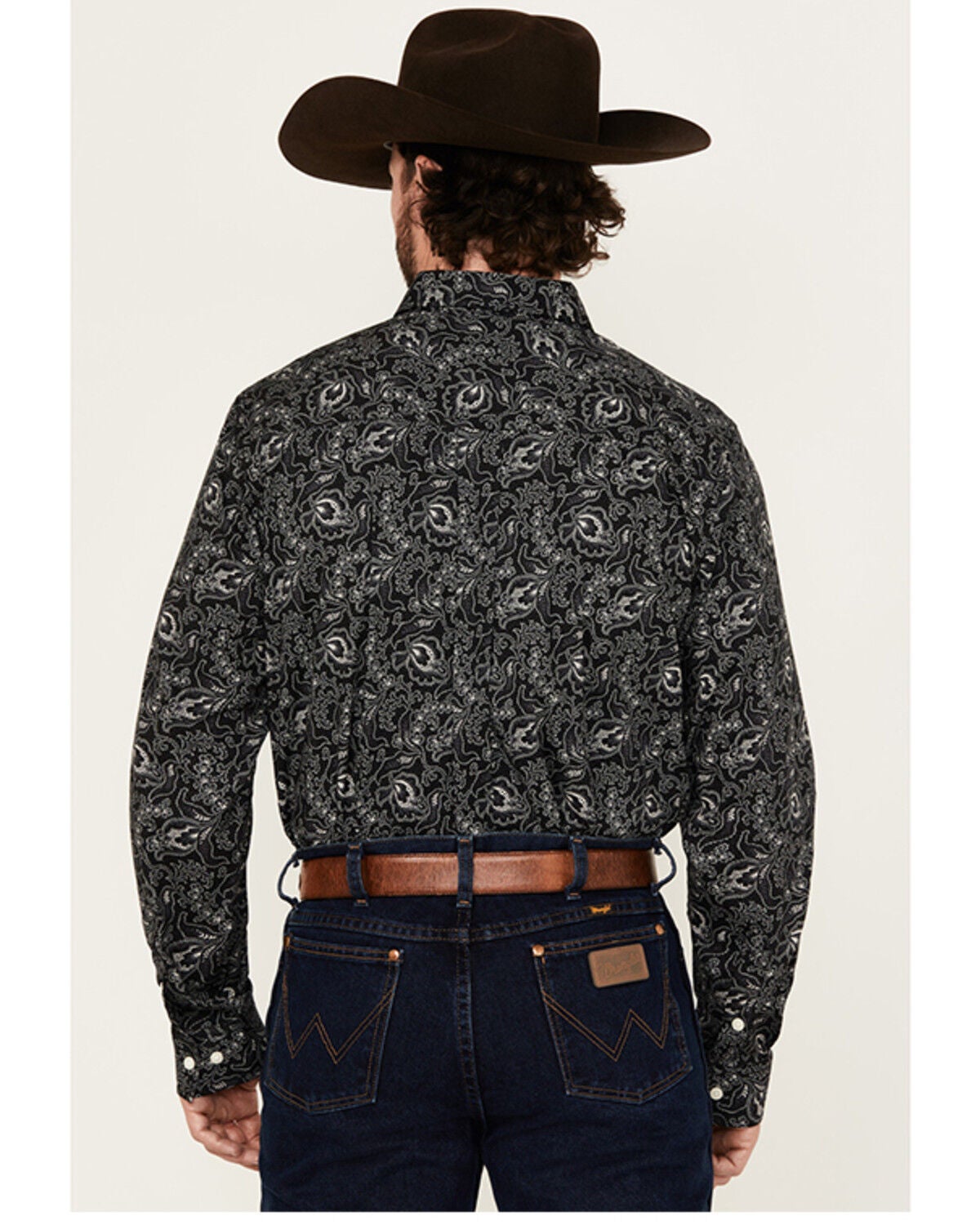 Image #4 - Cody James Men's Parker Paisley Print Long Sleeve Button-Down Stretch Western Shirt - Tall, Black, hi-res