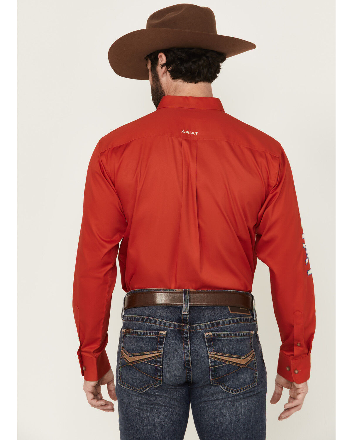 Ariat Men's Team Logo Solid Long Sleeve Button-Down Western Shirt
