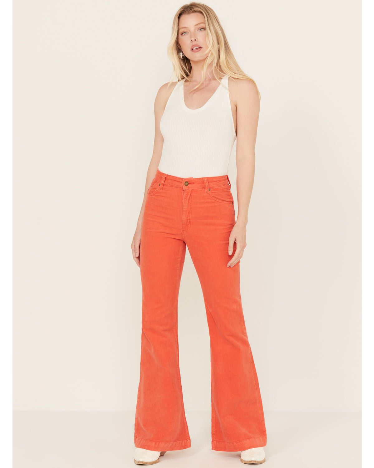 Image #1 - Rolla's Women's East Coast Corduroy Stretch Flare Jeans, Red, hi-res