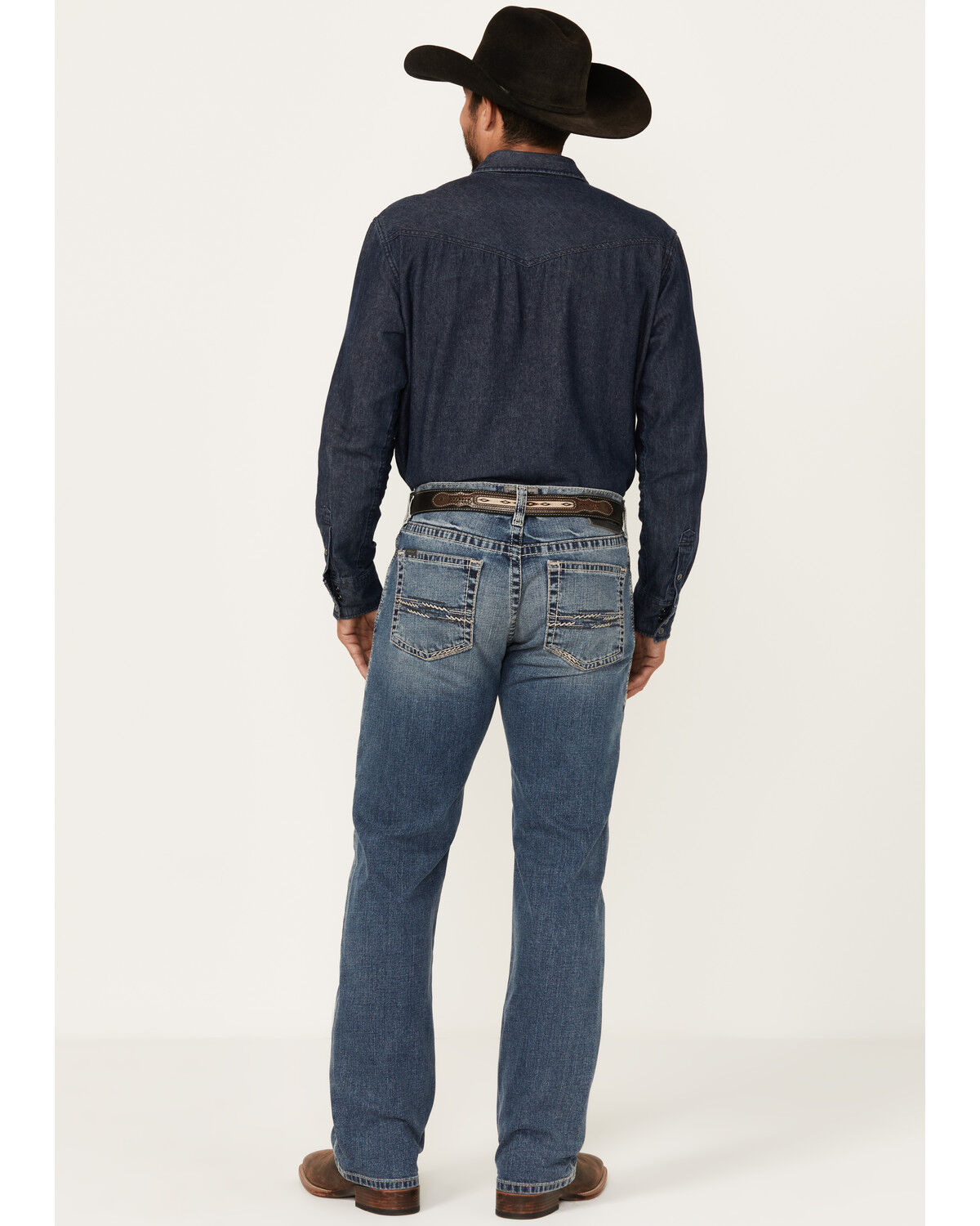 Image #3 - Ariat Men's M2 Medium Wash Relaxed Bootcut Stretch Denim Jeans - Big, Medium Wash, hi-res