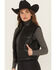 Image #2 - Ariat Women's Echo Faux Leather Reversible Puffer Vest, Black, hi-res