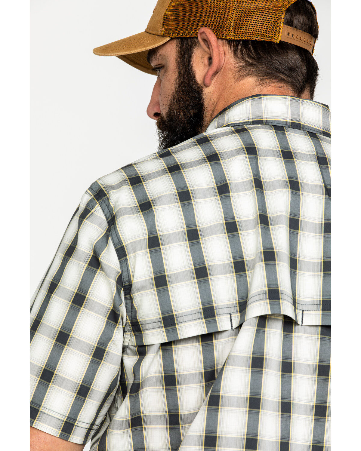 Image #5 - Carhartt Men's Plaid Print Rugged Flex® Rigby Short Sleeve Work Shirt, Grey, hi-res