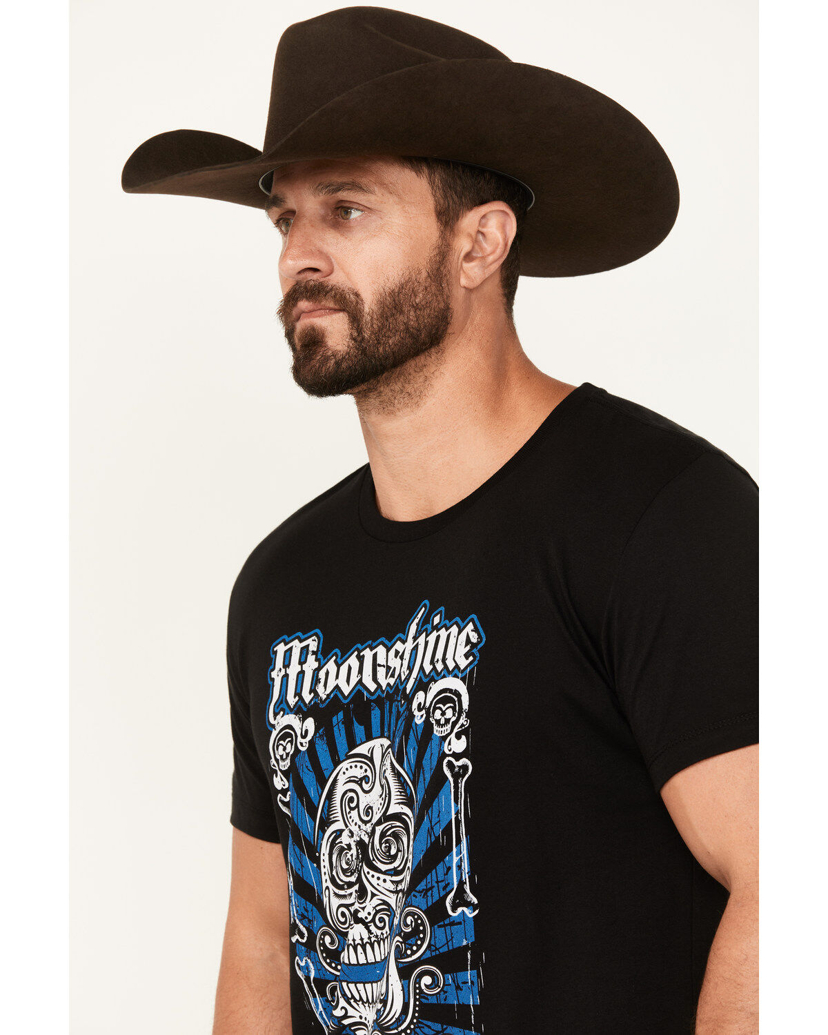 Product Name:  Moonshine Spirit Men's Skull Card Short Sleeve Graphic T-Shirt