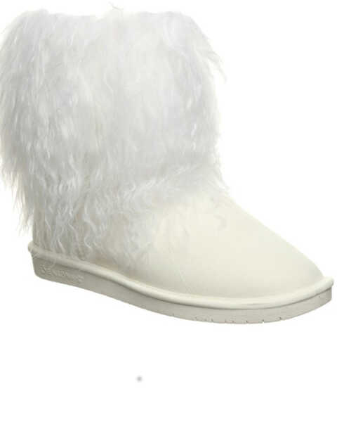 Bearpaw Women's Boo Casual Boots - Round Toe , White, hi-res