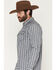 Image #2 - Moonshine Spirit&reg; Men's Pay Day Plaid Print Long Sleeve Snap Western Shirt, Navy, hi-res