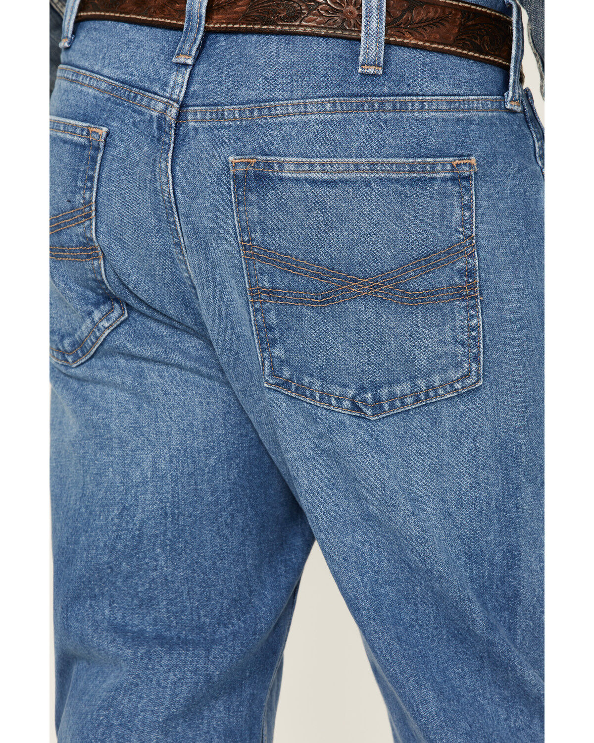 Image #4 - Blue Ranchwear Men's Bronc Rider Light Medium Wash Rigid Regular Straight Jeans, Light Medium Wash, hi-res