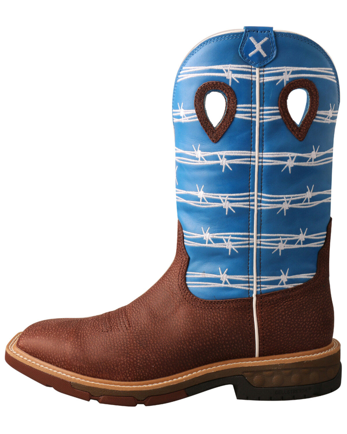 Image #3 - Twisted X Men's CellStretch Western Work Boots - Alloy Toe, Burgundy, hi-res
