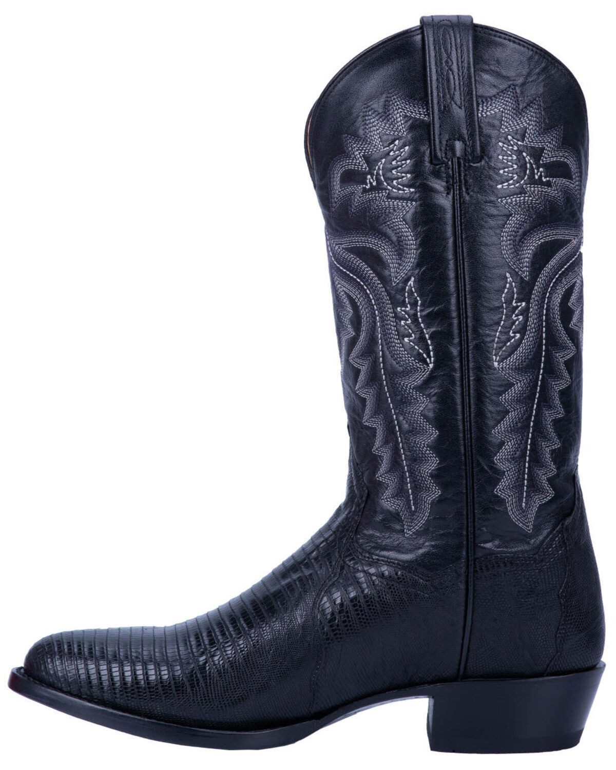 Image #3 - Dan Post Men's Winston Lizard Western Boots - Round Toe, Black, hi-res
