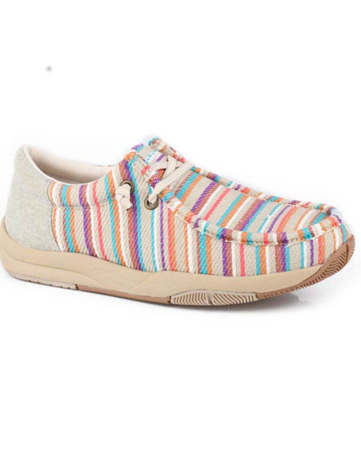 Roper Women's Clearcut Striper Casual Shoes - Moc Toe, Tan, hi-res