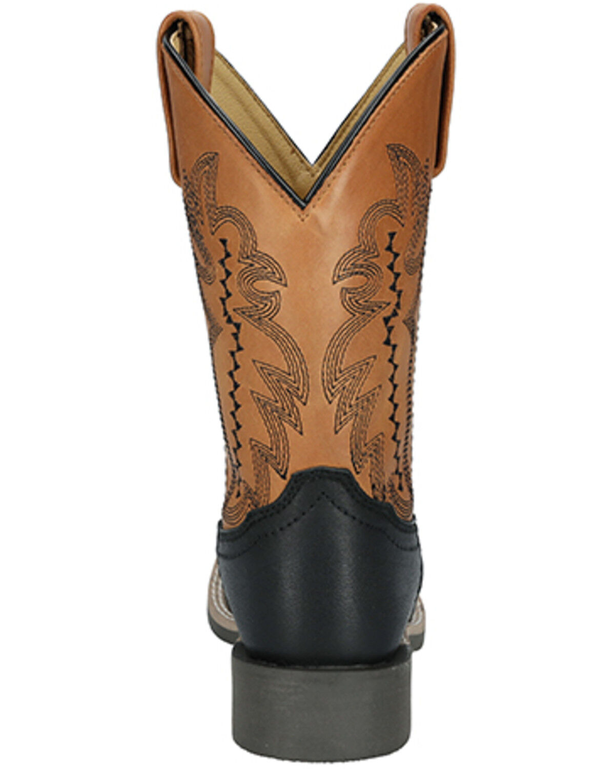 Image #5 - Smoky Mountain Little Boys' Garrett Western Boots - Broad Square Toe, Black/tan, hi-res