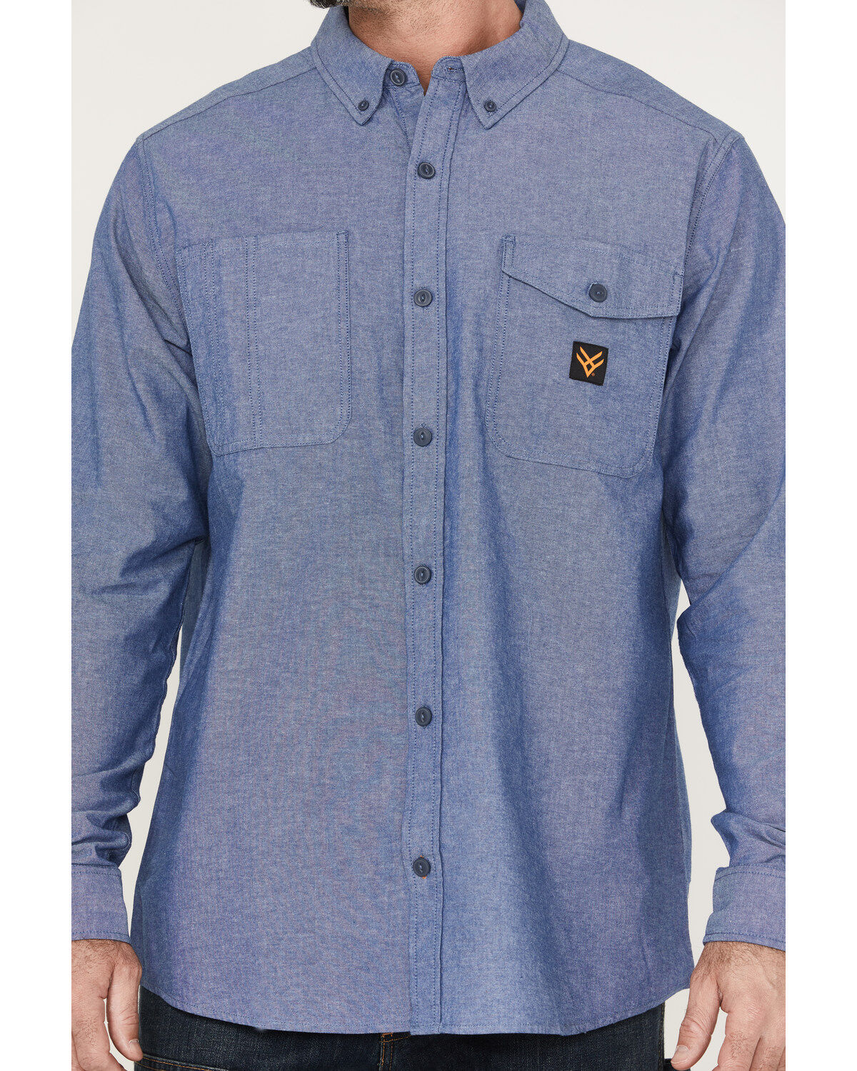 Hawx Men´s Chambray Sun Protection Long Sleeve Button-Down Western Shirt - Big &Tall teamlce.in - Image 4