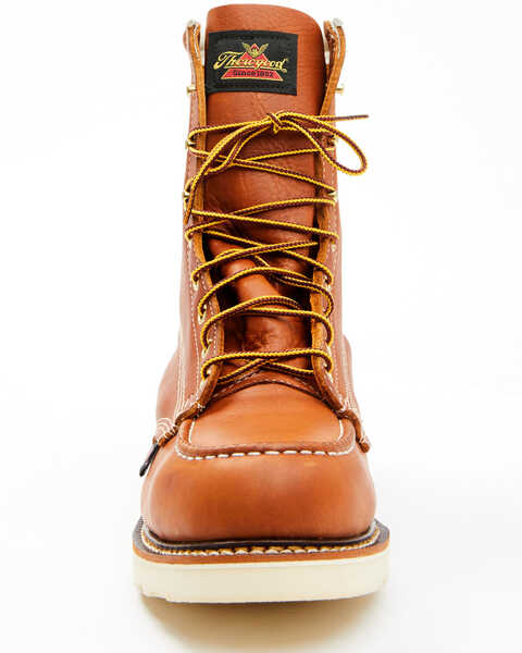 Image #4 - Thorogood Men's American Heritage 8" Made In The USA Wedge Work Boots - Steel Toe, Tan, hi-res