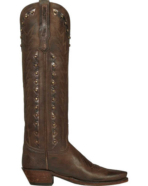 Image #3 - Lucchese Handmade Brown Danielle Goatskin Tall Cowgirl Boots - Snip Toe , , hi-res