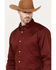 Image #2 - RANK 45® Men's Twill Logo Long Sleeve Button-Down Western Shirt - Tall, Wine, hi-res