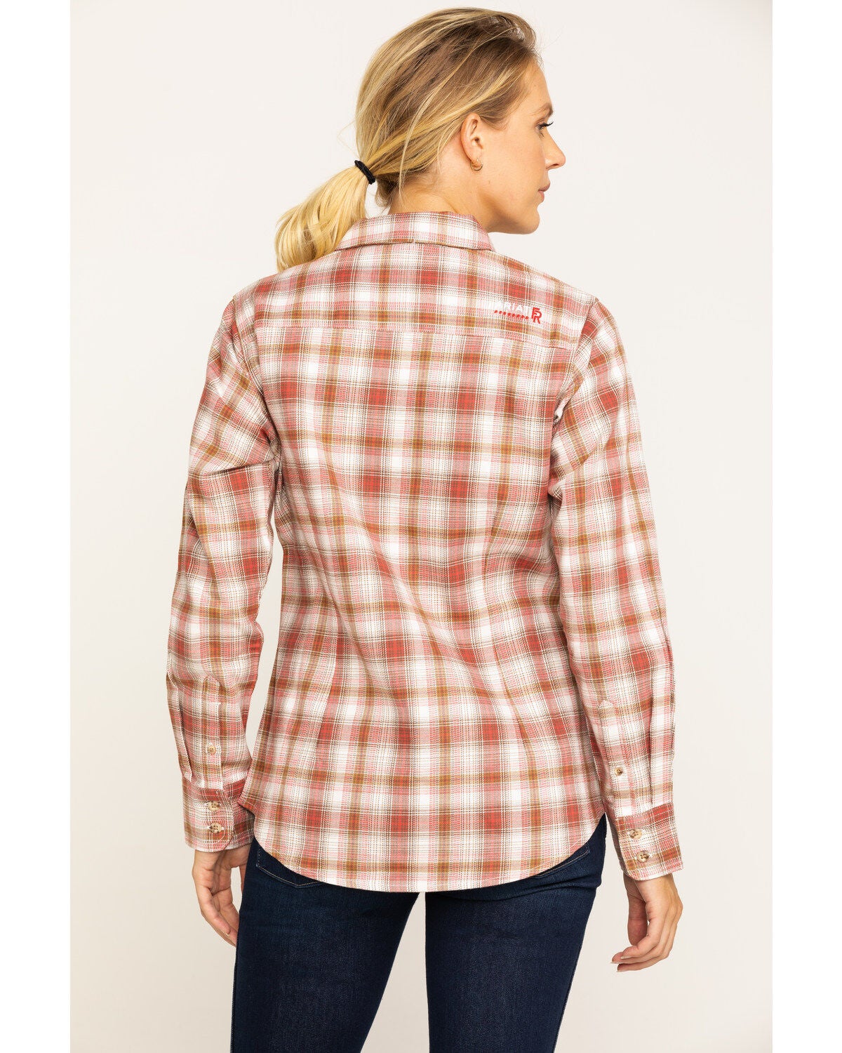 Ariat Women's FR Orange Victoria Plaid 