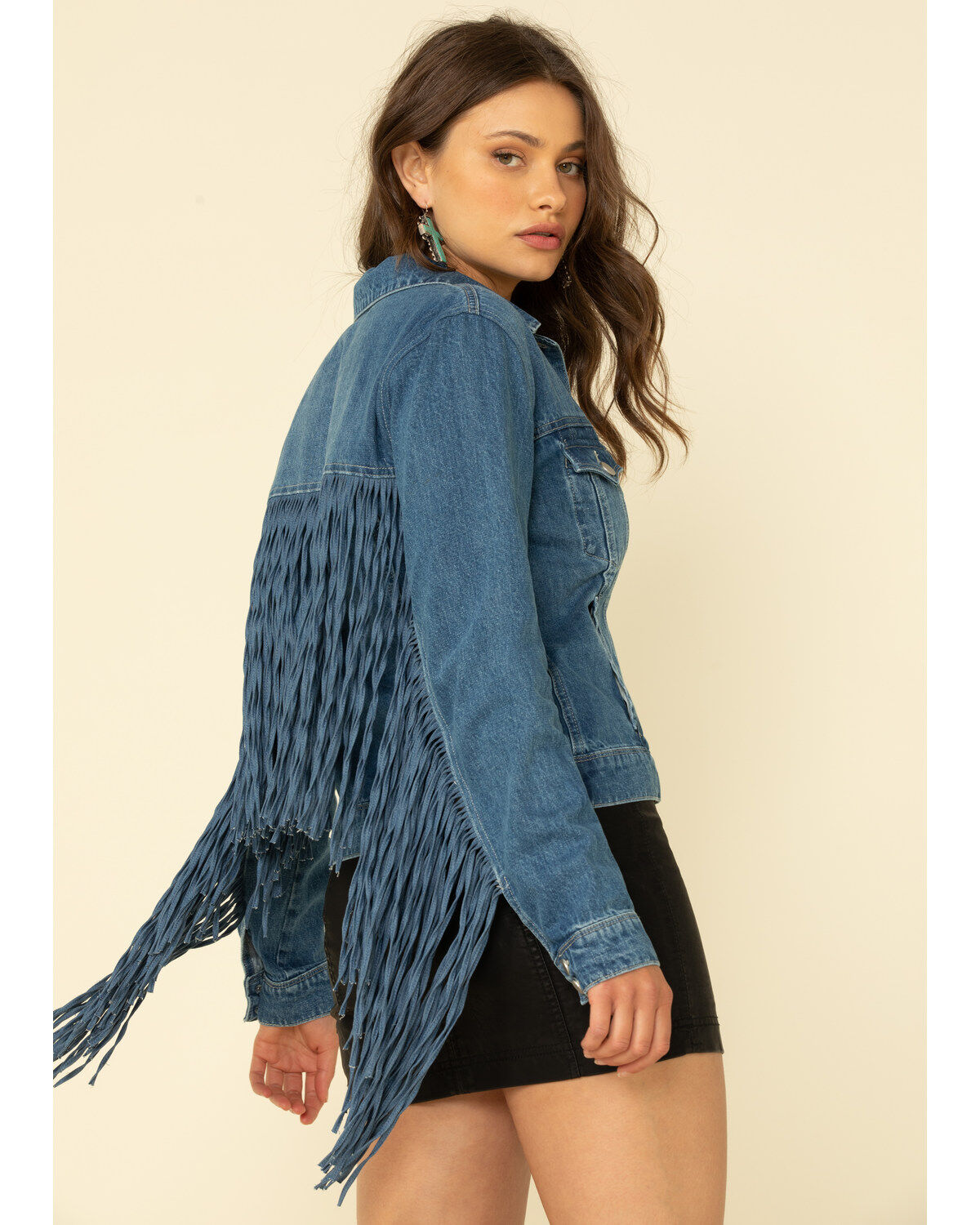 Image #4 - Honey Creek by Scully Women's Denim Fringe Twist Jacket, , hi-res