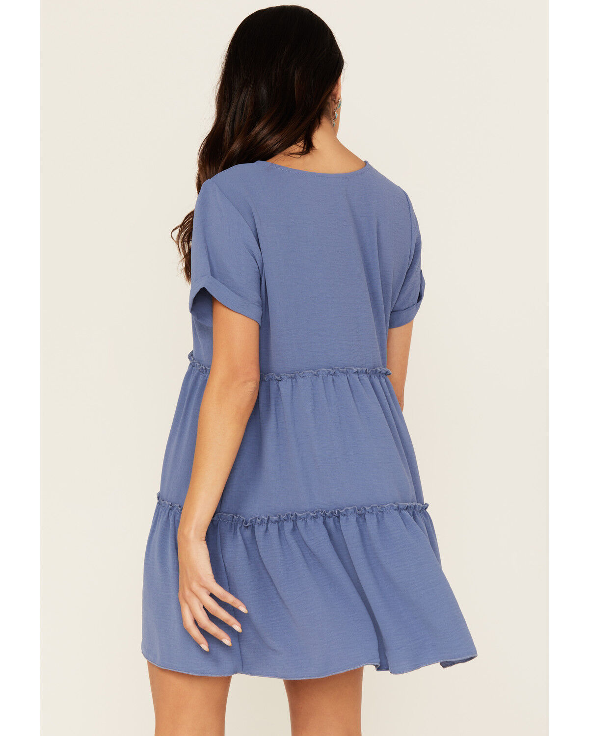 Image #4 - Originality Women's Tiered Mini Dress, Blue, hi-res