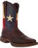 Image #1 - Durango Men's Patriotic Single Star Square Toe Western Boots, Brown, hi-res