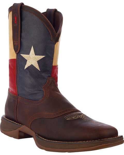 Durango Men's Patriotic Single Star Square Toe Western Boots, Brown, hi-res