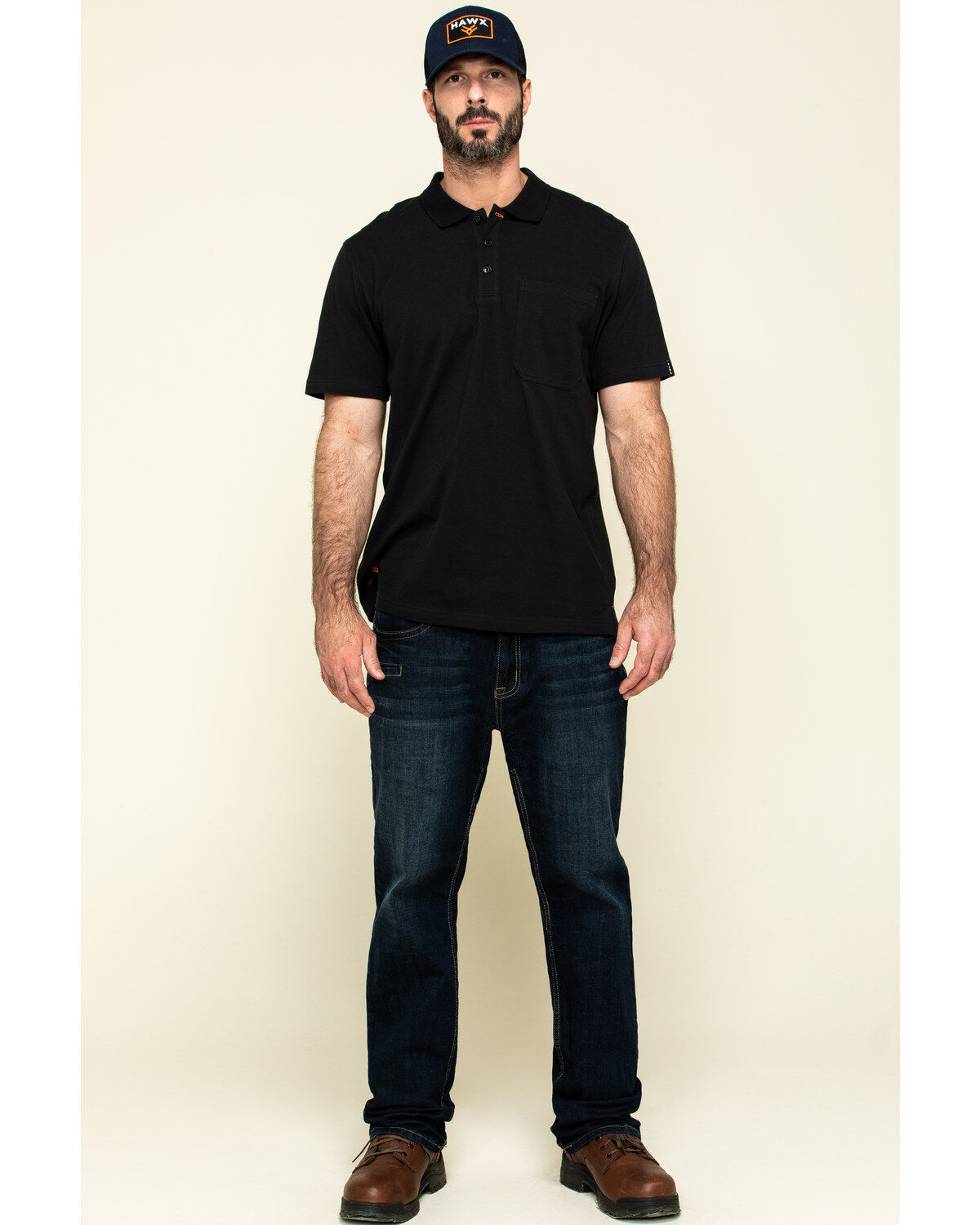Image #6 - Hawx Men's Miller Pique Short Sleeve Work Polo Shirt, Black, hi-res