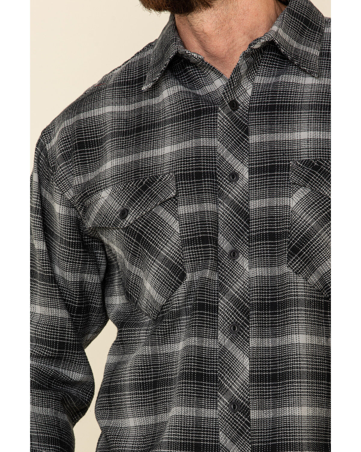 Image #4 - Resistol Men's Gray Simcoe Ombre Plaid Long Sleeve Western Shirt, Grey, hi-res