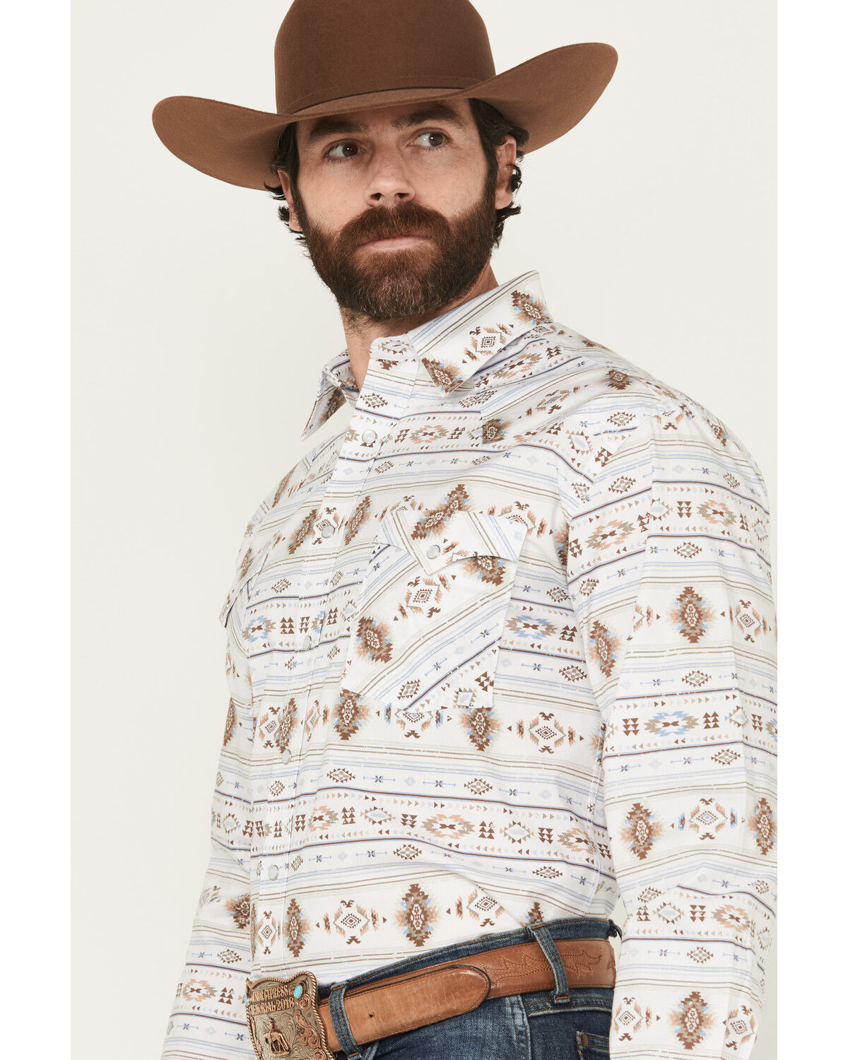 Panhandle Men´s Southwestern Striped Long Sleeve Pearl Snap WesternShirt teamlce.in - Image 3