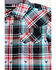 Image #2 - Cody James Toddler Boys' Steerhead Plaid Print Short Sleeve Snap Western Shirt, Navy, hi-res