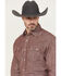 Image #2 - Wrangler X Cody Johnson Men's Textured Solid Long Sleeve Pearl Snap Western Shirt - Tall, Burgundy, hi-res