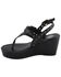 Milwaukee Leather Women's Buckle Strap Wedge Sandals, Black, hi-res