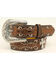 Ariat Girls Studded Cross Inlay Belt, Brown, hi-res