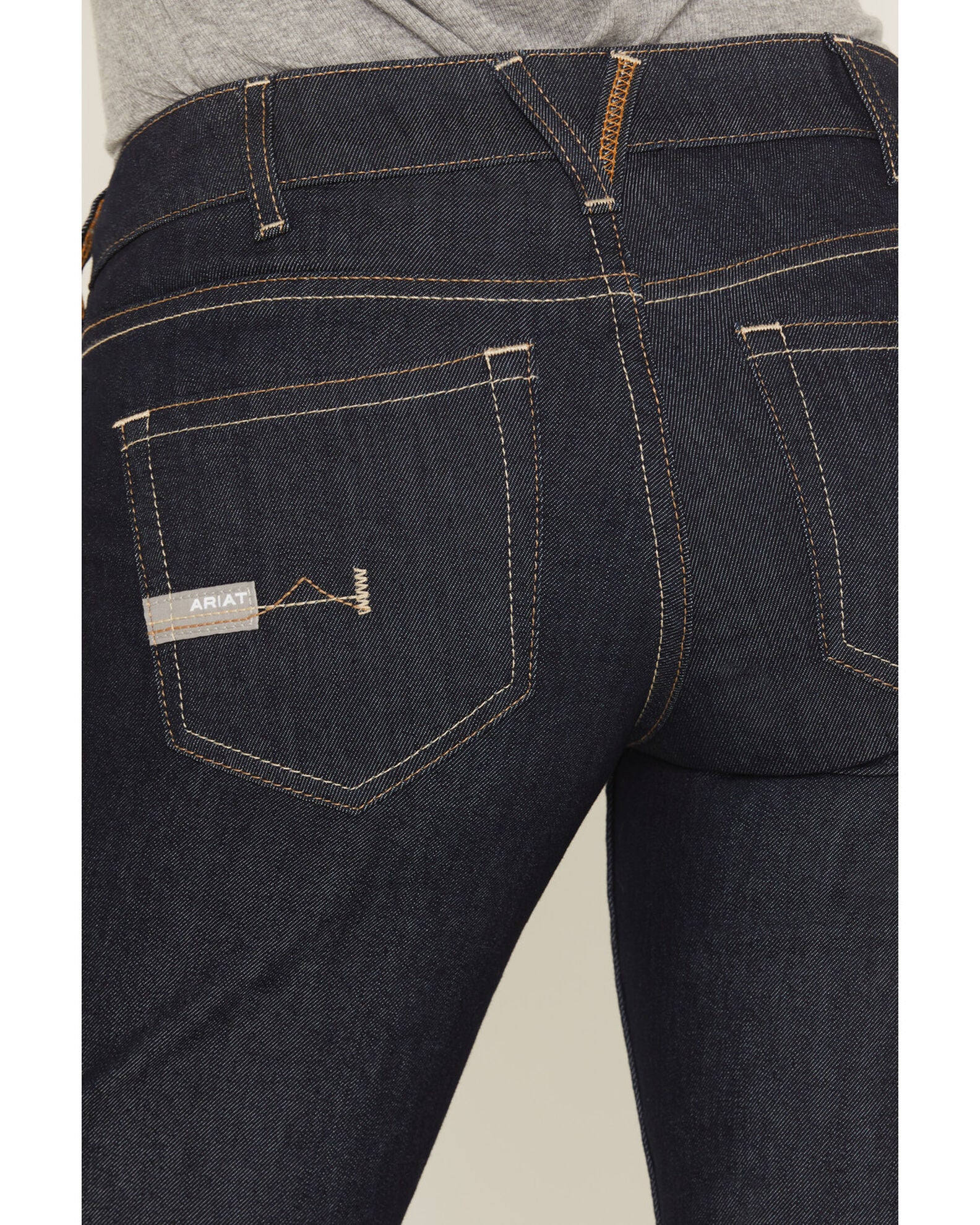 Product Name Ariat Women's Rebar Mid Rise Durastretch Raven Rinse Work Straight Jeanss