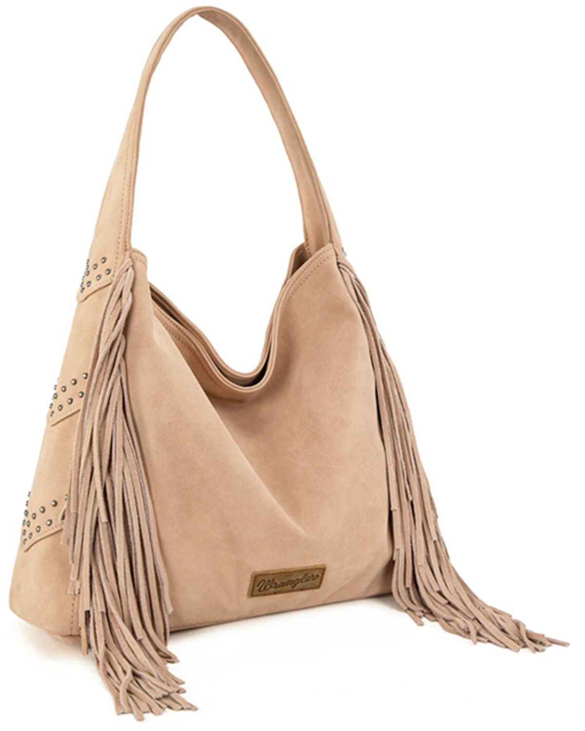 Wrangler Women's Shiloh Fringe Studded Hobo Bag, Dark Pink, hi-res