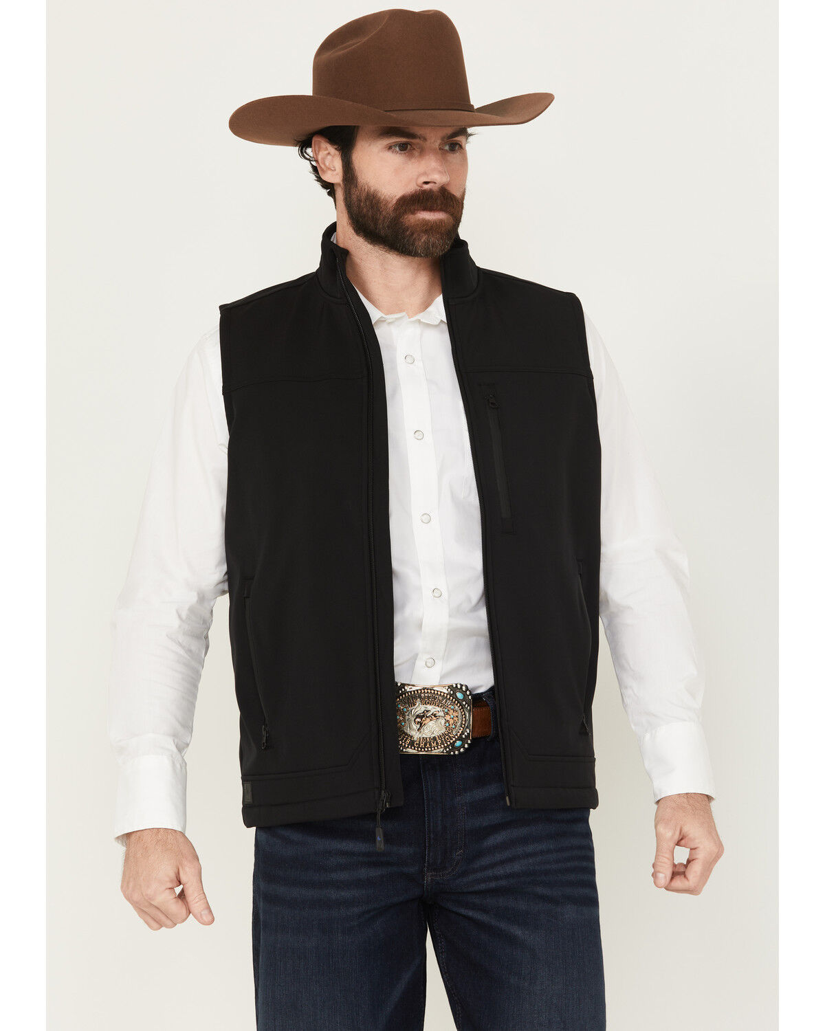 Cody James Men's Estacado Concealed Carry Softshell Vest, Black, hi-res