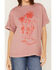 Image #3 - Girl Dangerous Women's Floral Cowgirl Boots Graphic Oversized Tee, Pink, hi-res