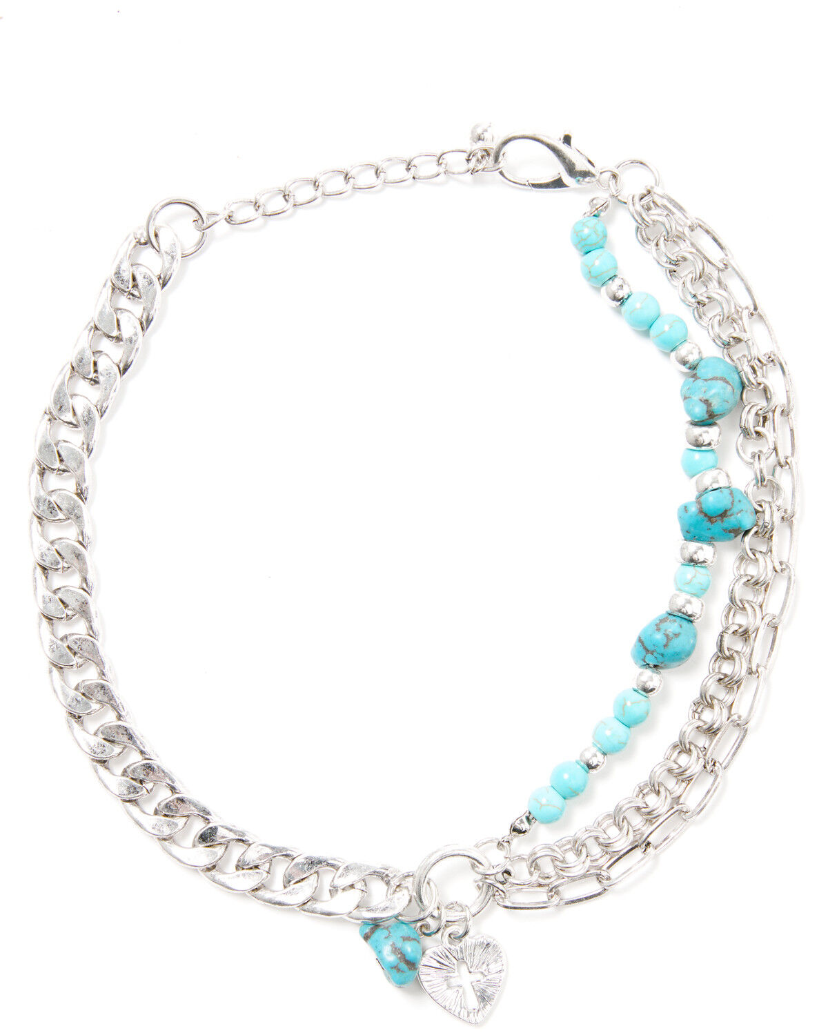 Image #2 - Shyanne Women's Turquoise Stone Chain Boot Charm, Silver, hi-res