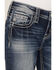 Image #2 - Miss Me Girls' Light Wash Mid Rise Americana Star Embroidered Bootcut Jeans, Blue, hi-res
