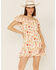 Image #1 - Sadie & Sage Women's Floral Print Moments of Joy Peplum Mini Dress, Yellow, hi-res