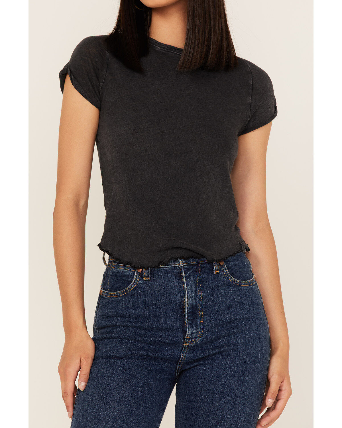 Image #3 - Free People Women's Be My Baby Tee, Black, hi-res