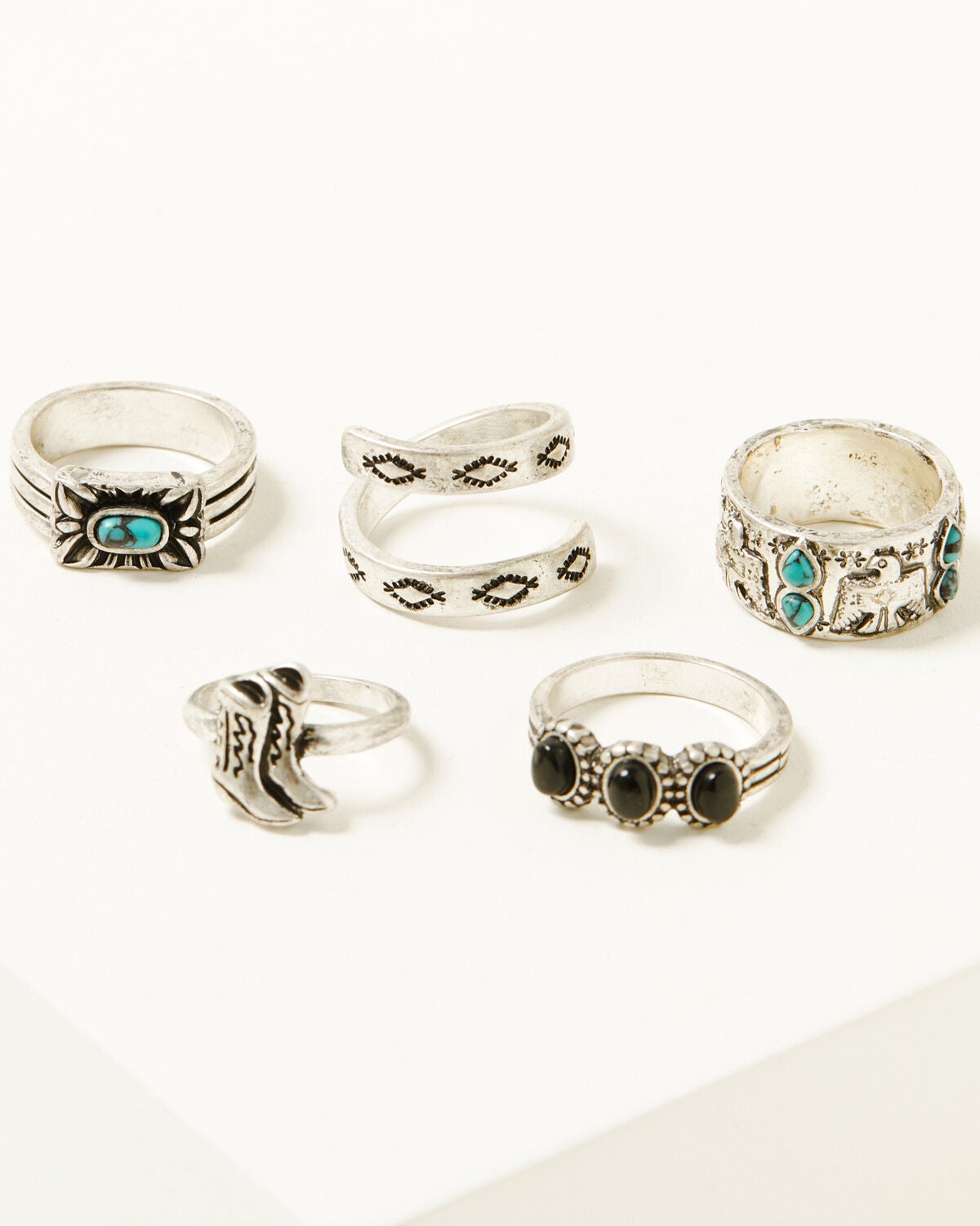 Idyllwind Women's Anita Thunderbird Ring Set - 5 Piece, Silver, hi-res