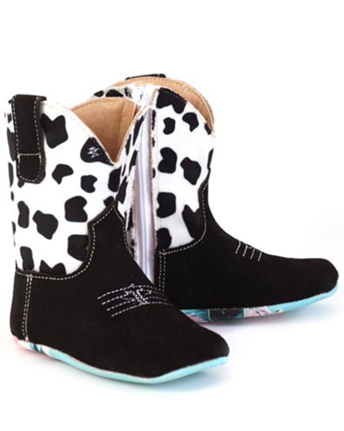Tin Haul Infant Girls' Cow-A-Bunga Western Boots - Broad Square Toe, Black, hi-res