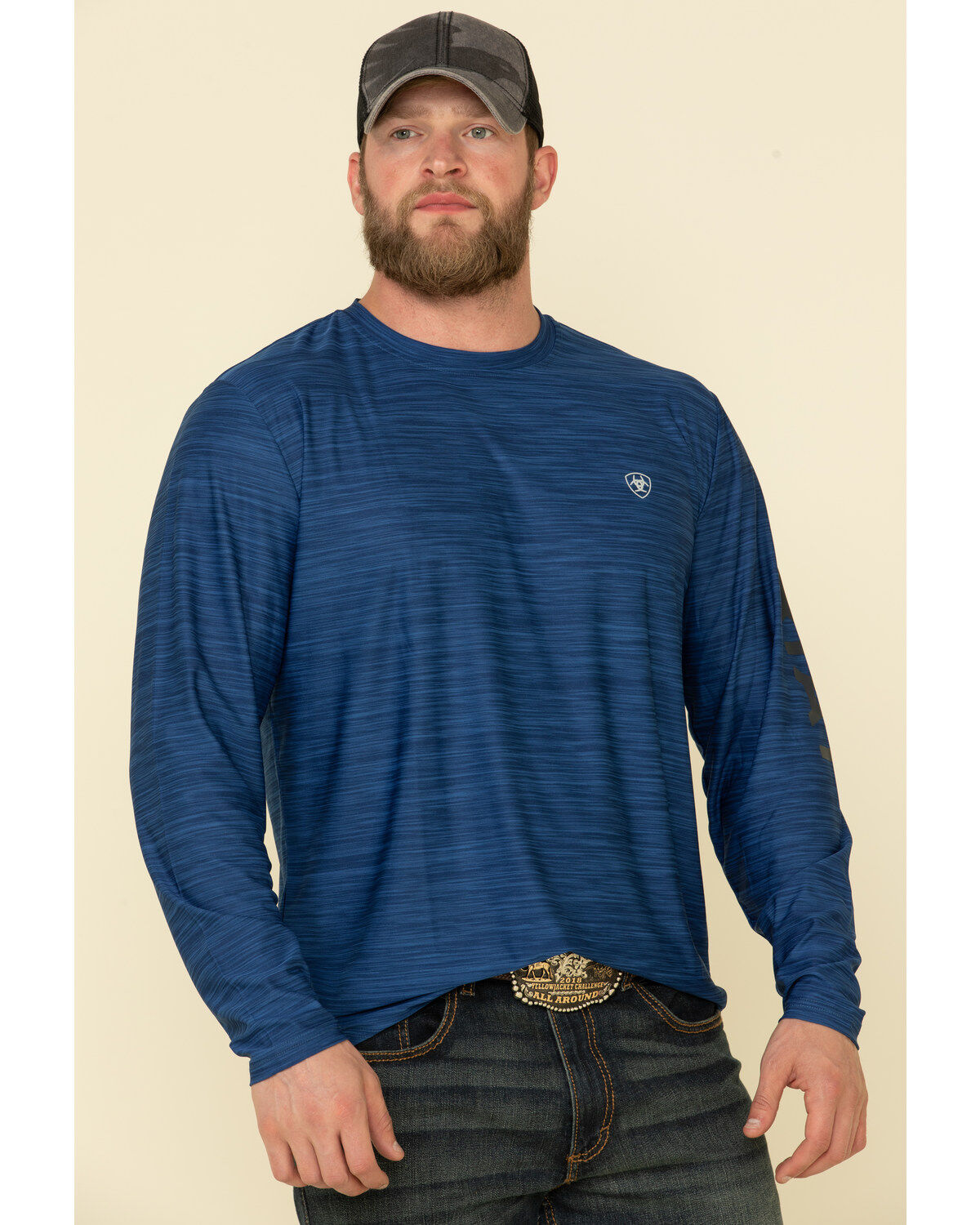 Image #1 - Ariat Men's Charger Logo Graphic Long Sleeve T-Shirt, , hi-res
