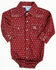 Image #1 - Cowboy Hardware Infant Boys' Geo Print Long Sleeve Snap Onesie, Burgundy, hi-res