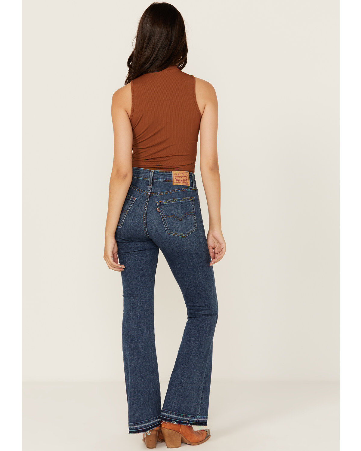 Image #3 - Levi's Women's Explore The Unknown Dark Wash High Rise 726 Straight Stretch Denim Jeans, Dark Wash, hi-res