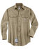 Image #1 - Carhartt Men's Long Sleeve Flame Resistant Dry Twill Work Shirt, Khaki, hi-res